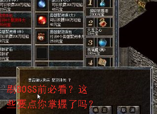 ˢBOSSǰ�ؿ�����ЩҪ������������