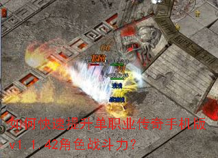 如何快速提升单职业传奇手机版v1.1.42角色战斗力? 如何快速提升单职业传奇手机版v1.1.42角色战斗力?